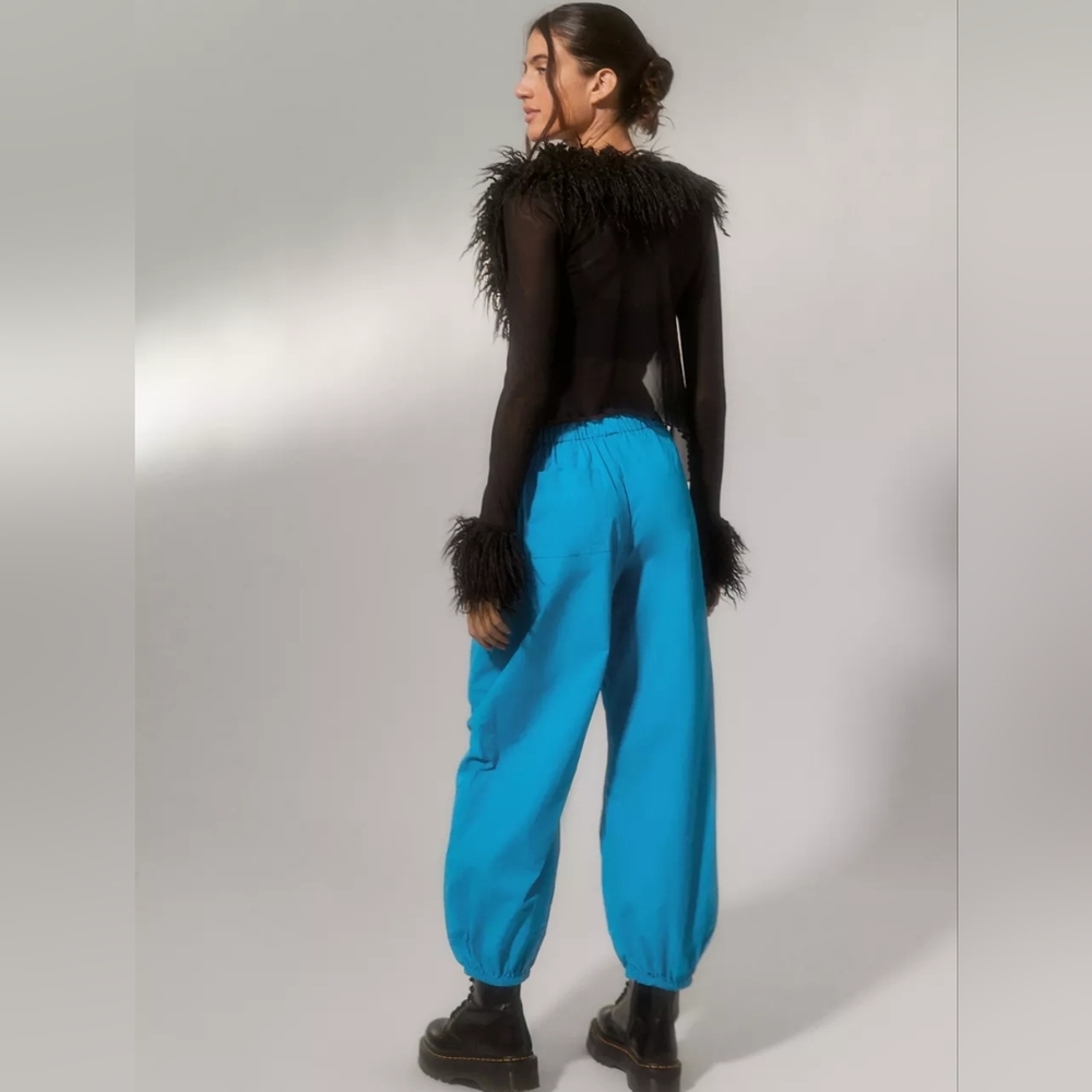 Urban Outfitters BDG Jana Balloon Cargo Parachute Pants Streetwear Blue Medium - Picture 2 of 15